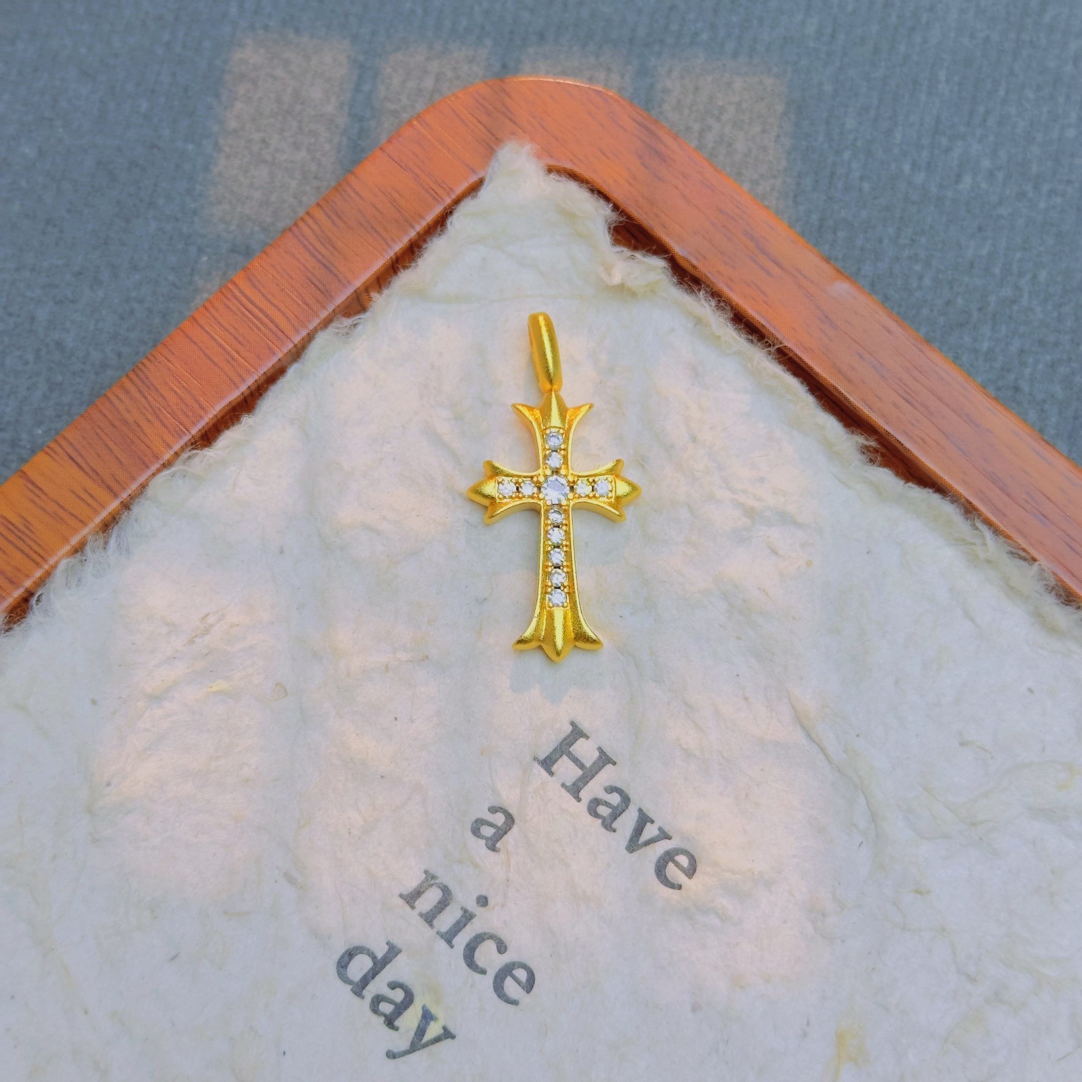 【丁老头甄选】精工十字满钻吊坠60219