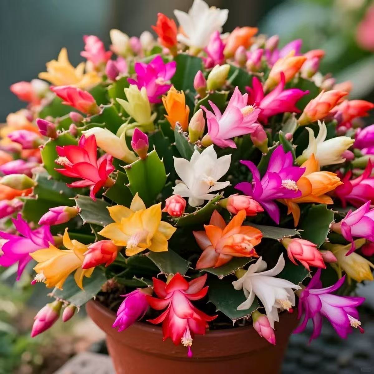 【多色】蟹爪兰盆栽带花苞发货室内阳台办公室花卉绿植好养