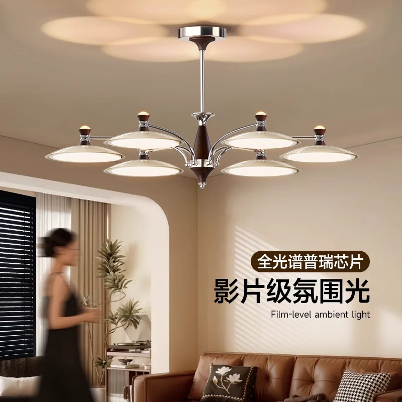 奥朵法式奶油风客厅吊灯2025新款高级感中古大厅主灯超亮复古灯具