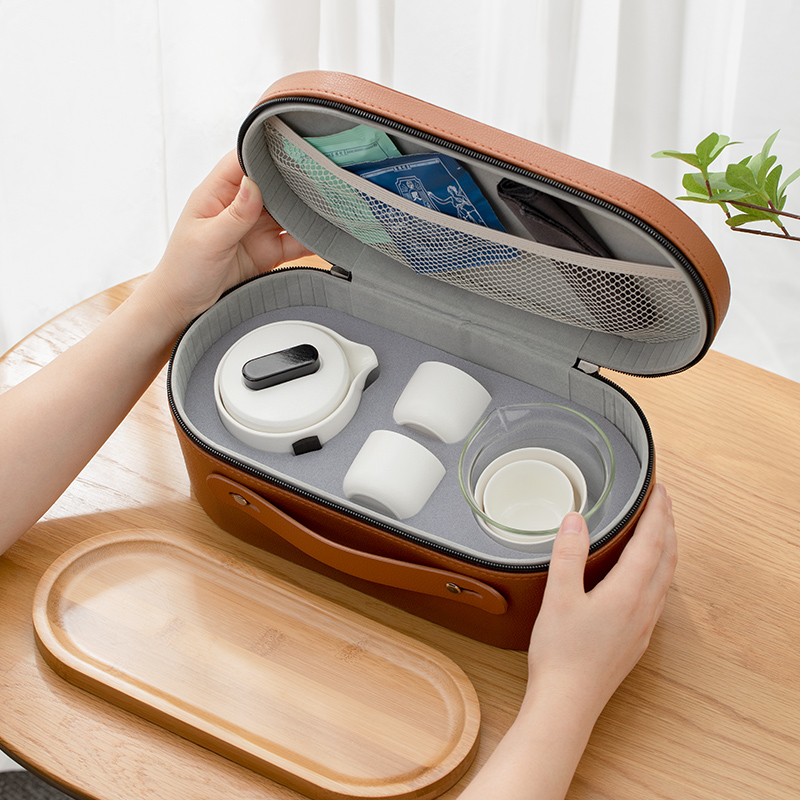 南山先生 便携式旅行茶具套装高档户外车载随身功夫茶具陶瓷泡茶