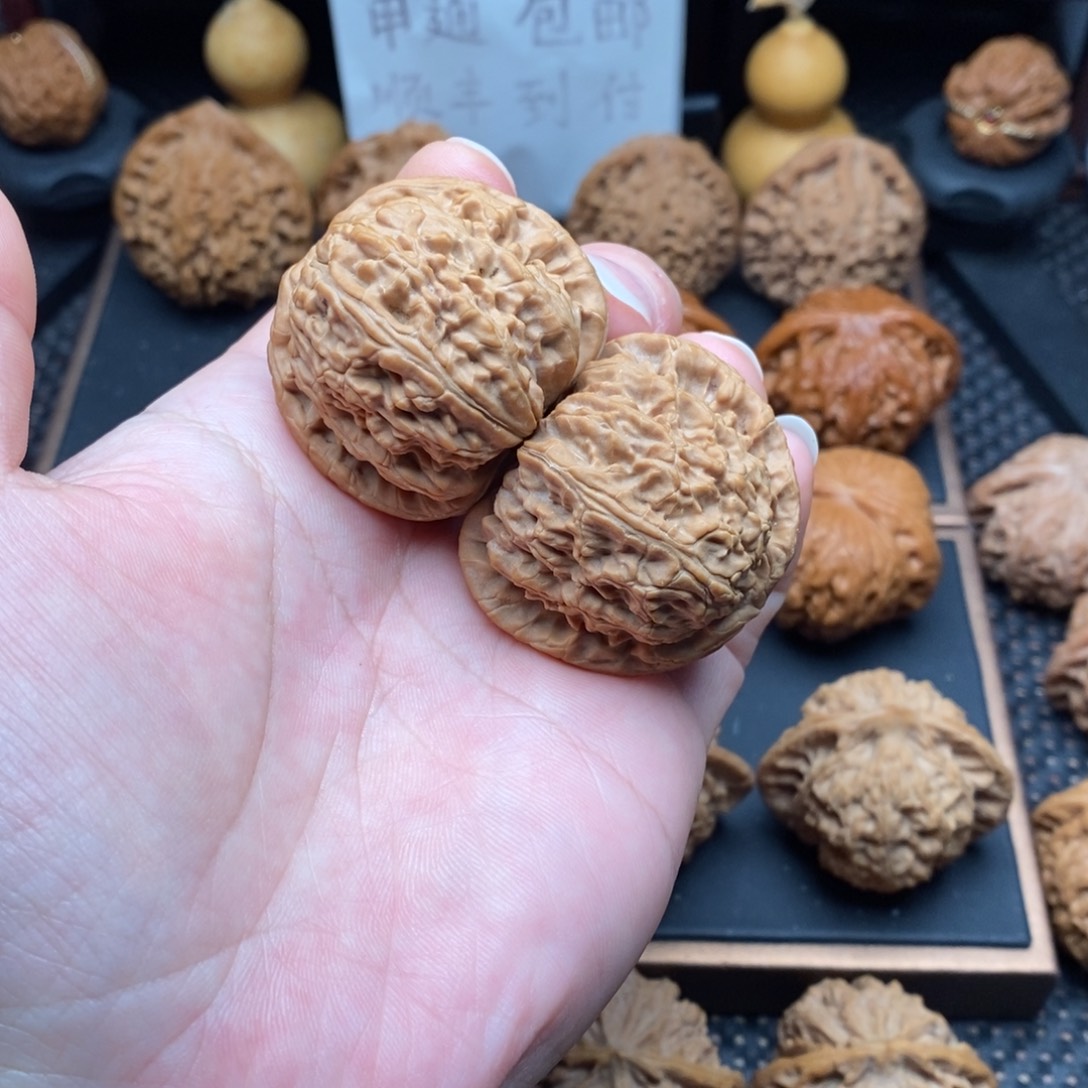 文玩核桃把件全品白狮子41尺