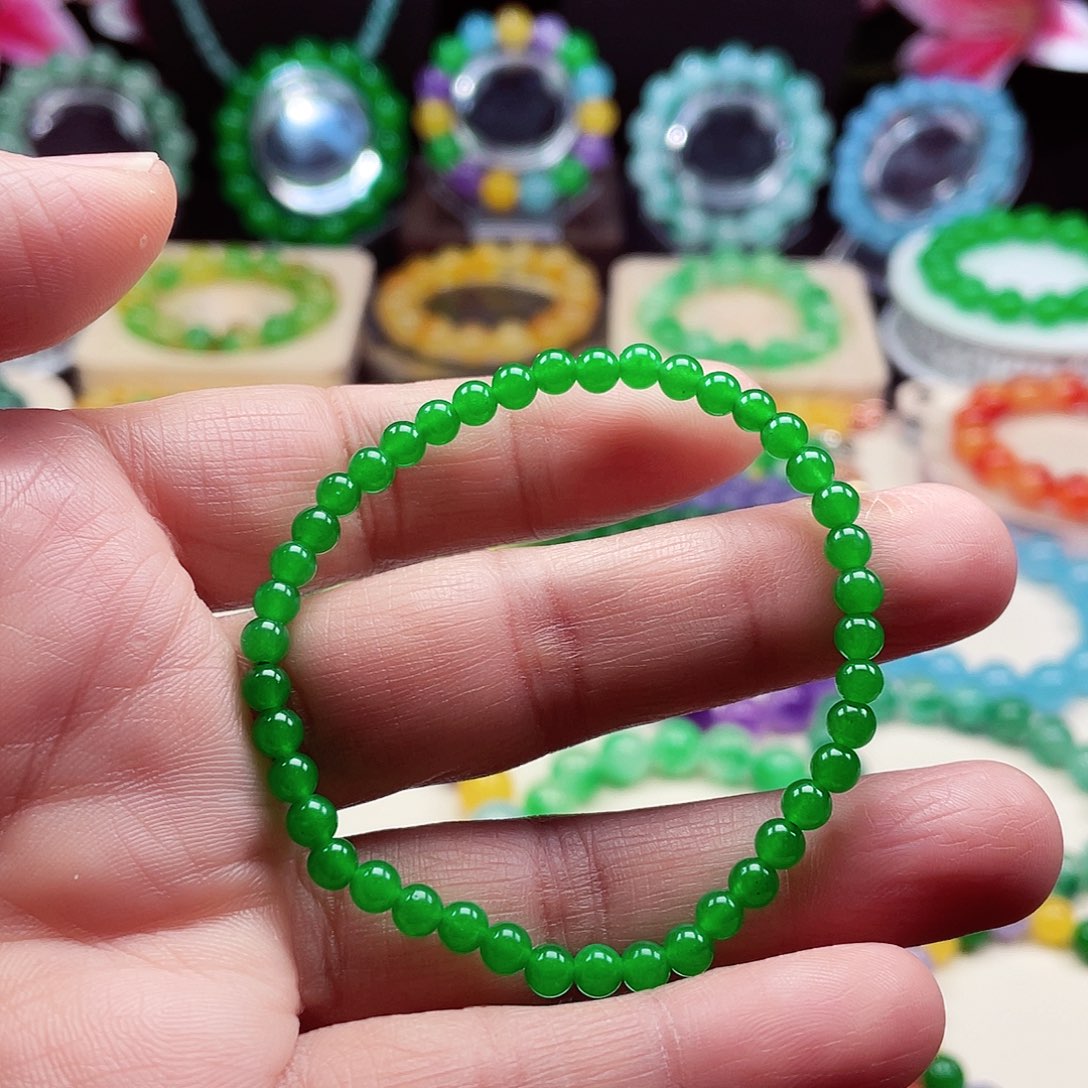 翡翠未镶嵌颈饰卡4.5翡翠珠链男女款01