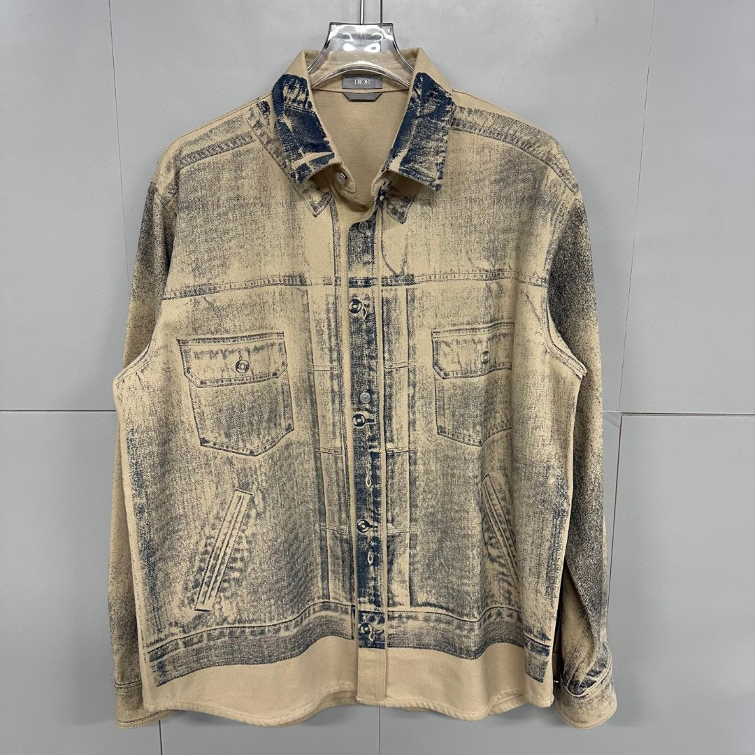 未使用 DIOR/迪奥 做旧渐变色牛仔外套 41码 D19625