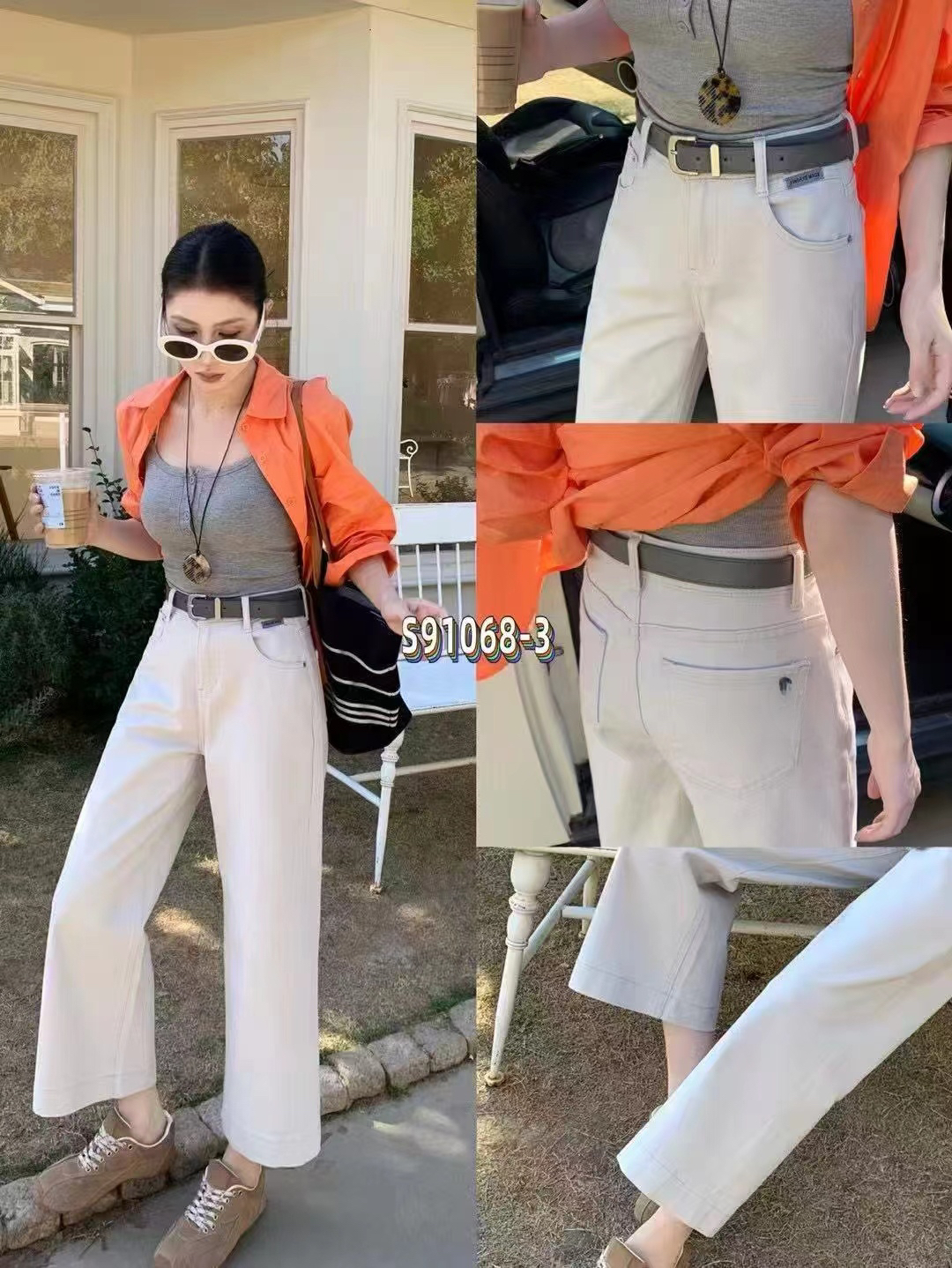 【芸姐】T6220 高货渣渣灰九分奶奶裤