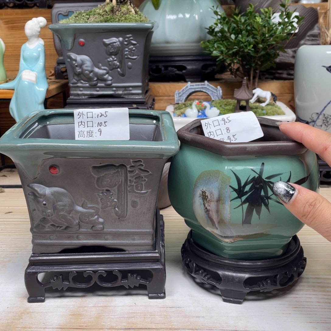 紫砂花盆陶瓷艺术花盆陶瓷