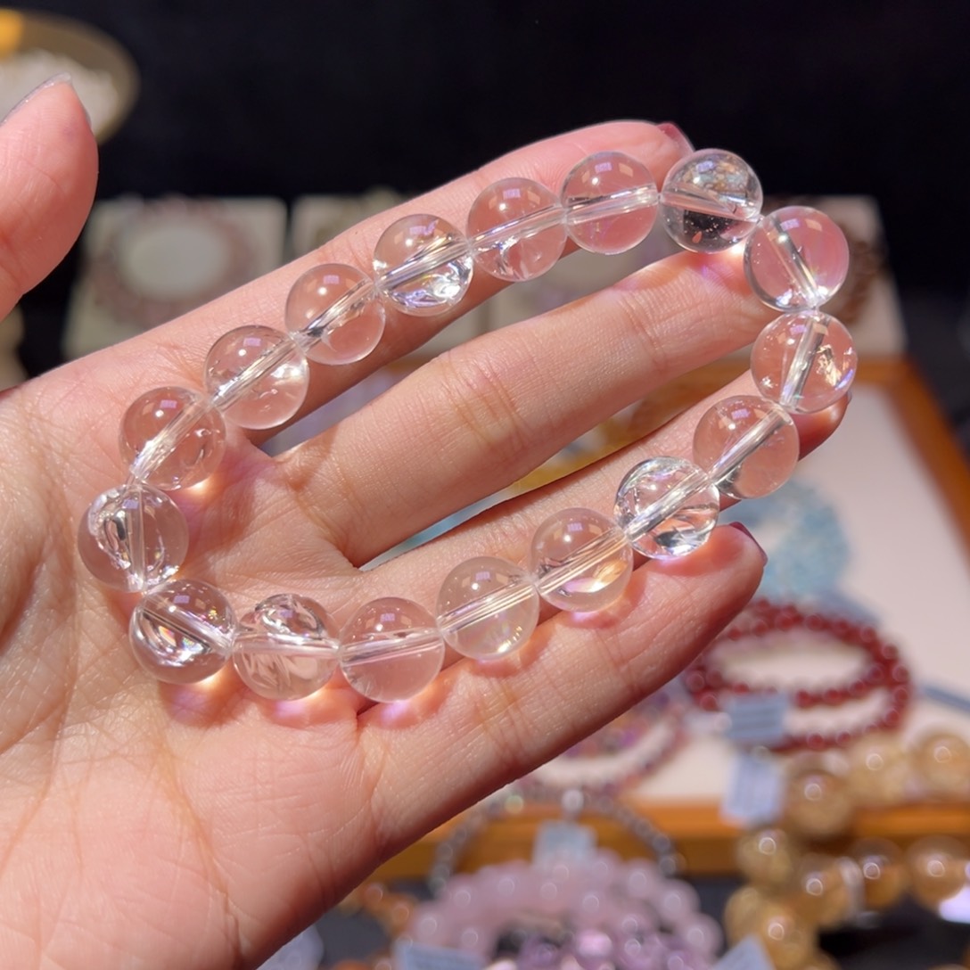 水晶手串未镶嵌桃**@11m利姆利亚不退换