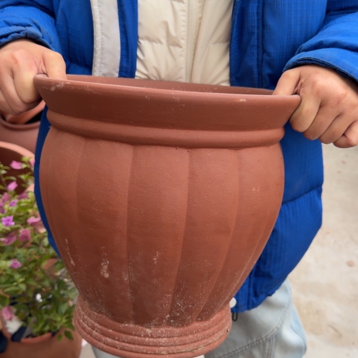 紫砂花盆口30高30宜兴紫砂 