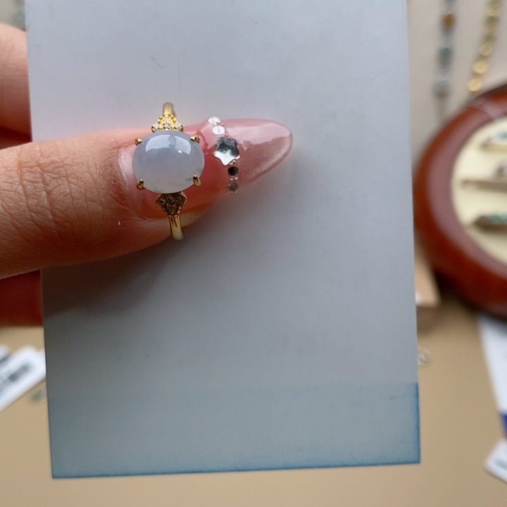 翡翠戒指银S925镶嵌111111