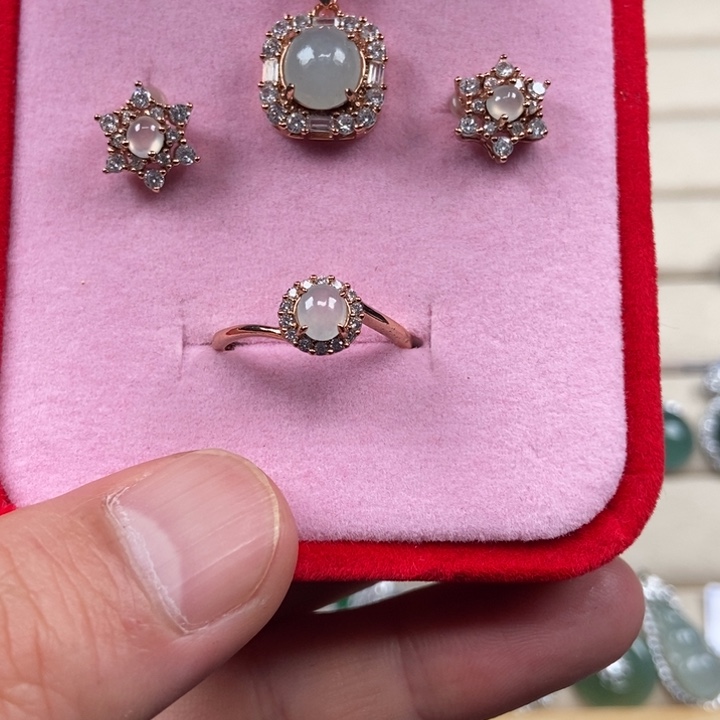 翡翠银S925镶嵌戒指