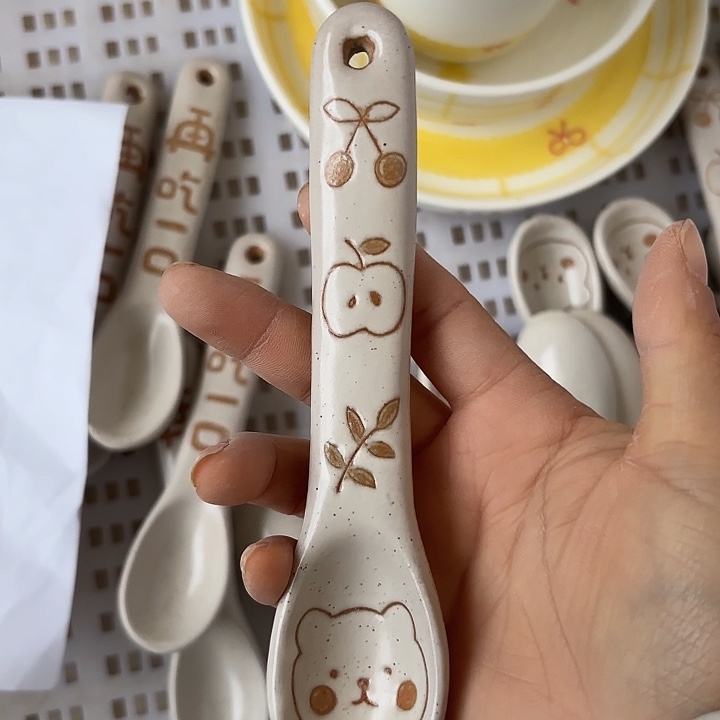 摆件陶手绘勺子888