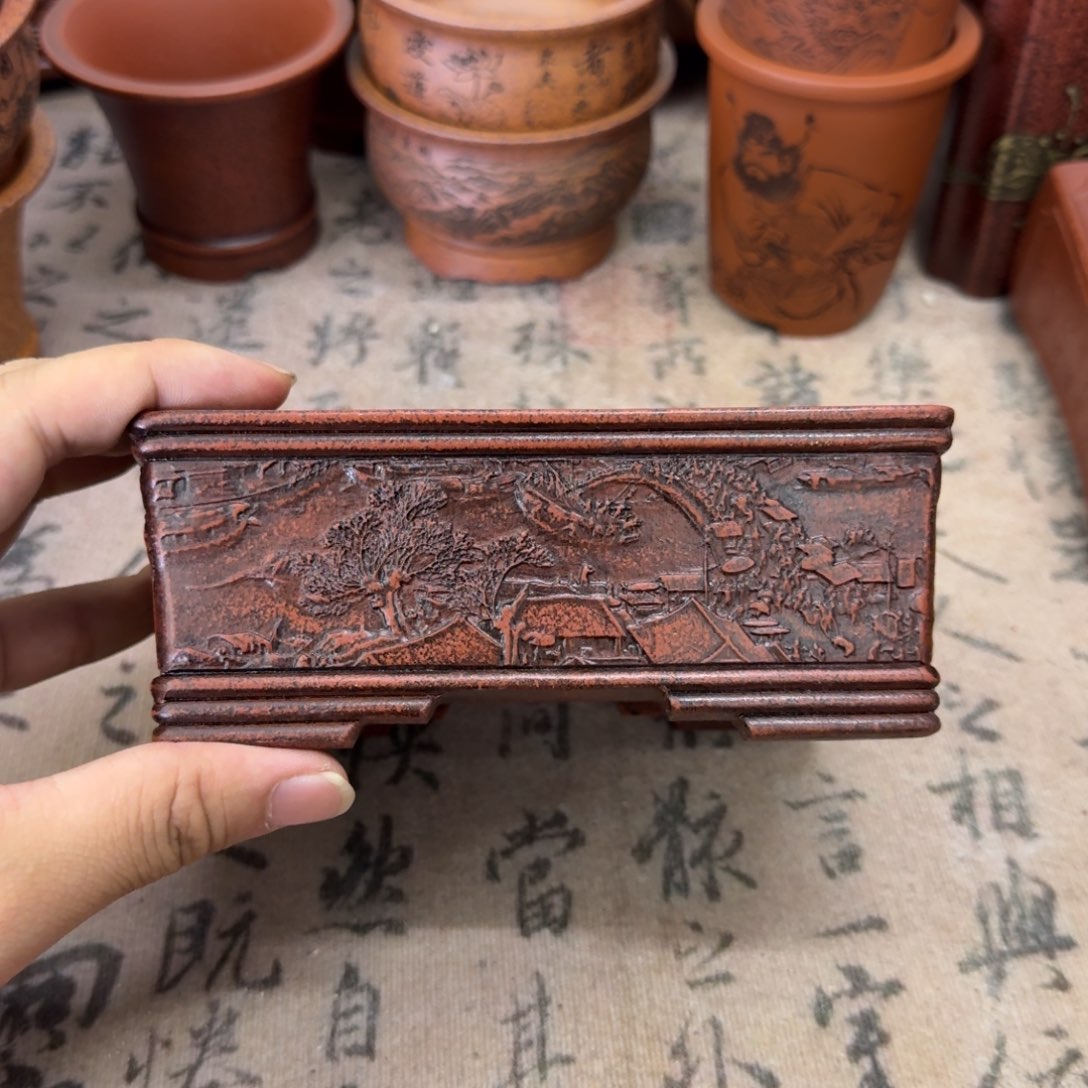 紫砂花盆宜兴紫砂正品14x10x4.8