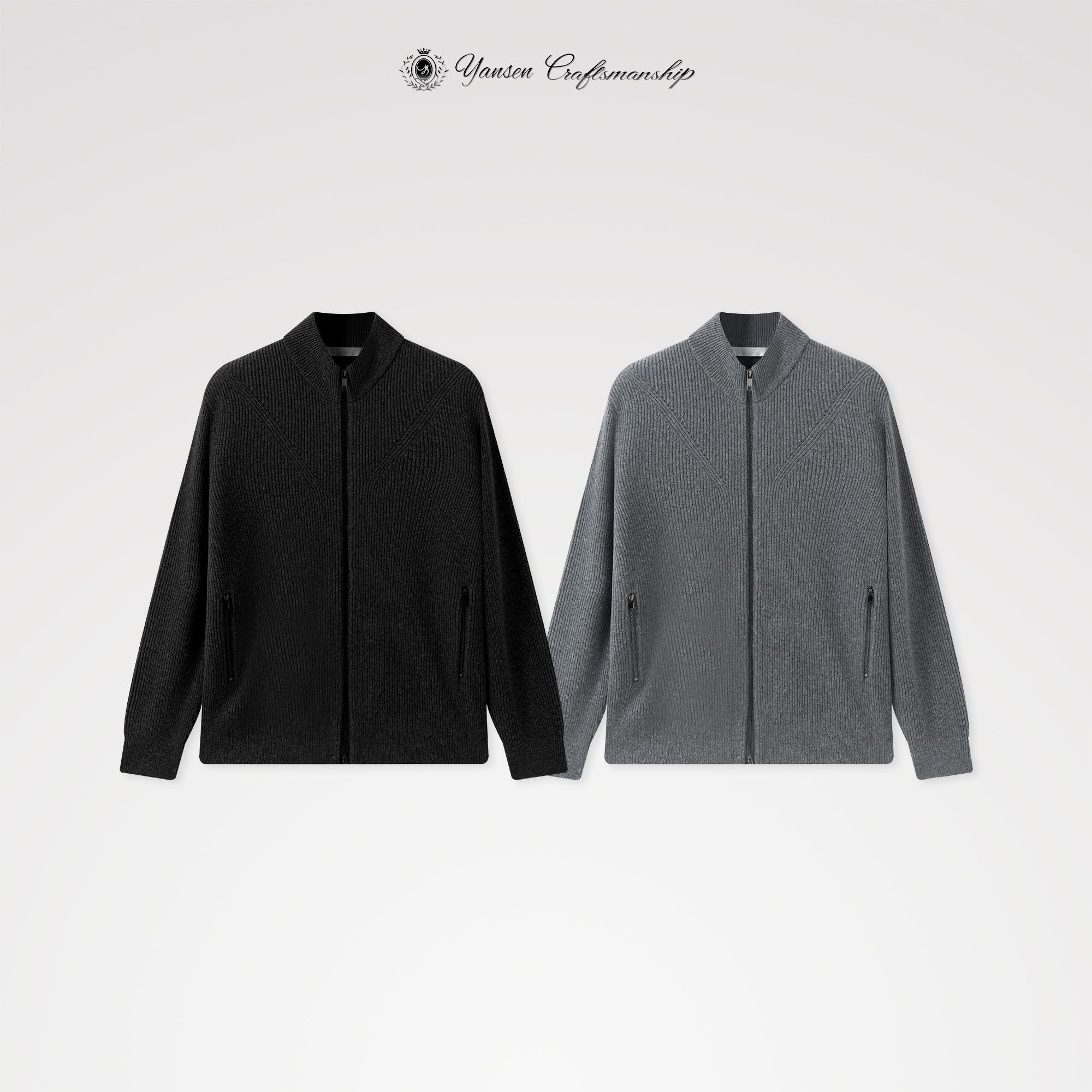 顶奢 100%绵羊毛面料 绗线设计工艺针织外套 2139