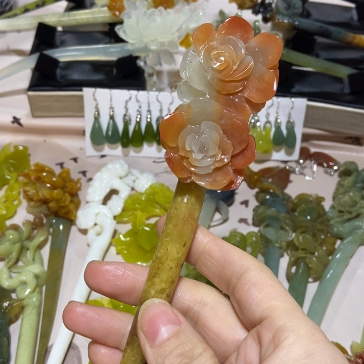 蛇纹石玉发簪未镶嵌