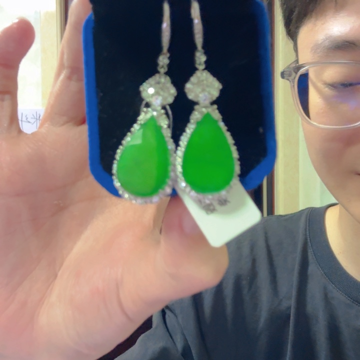 翡翠银S925镶嵌颈饰耳饰