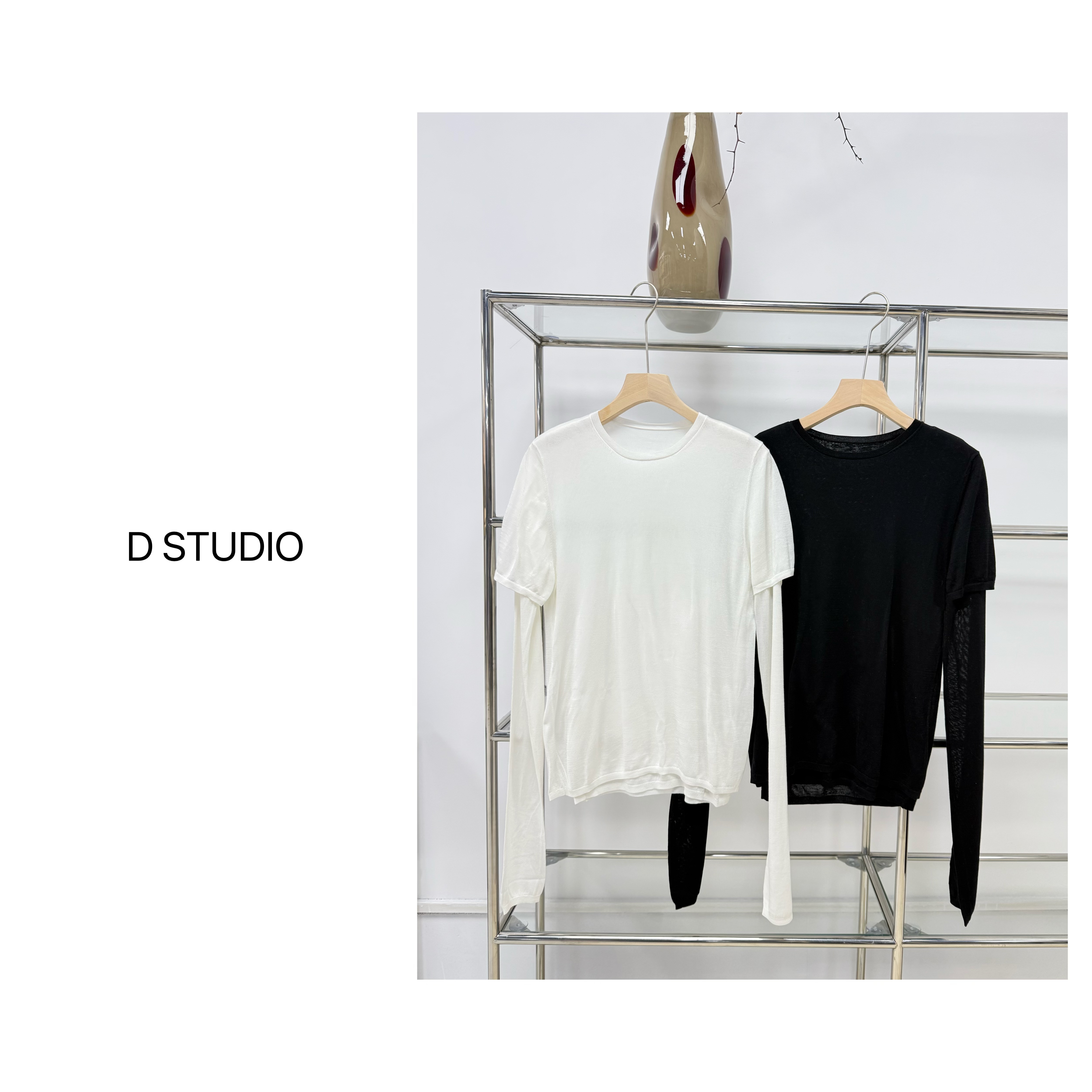 D STUDIO假两件针织长袖上衣D2271