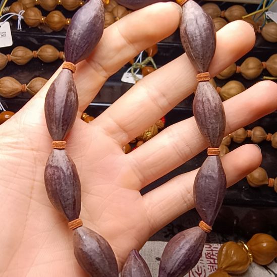 福***心橄榄核手串/手链橄榄核手串三花紫皮1.3