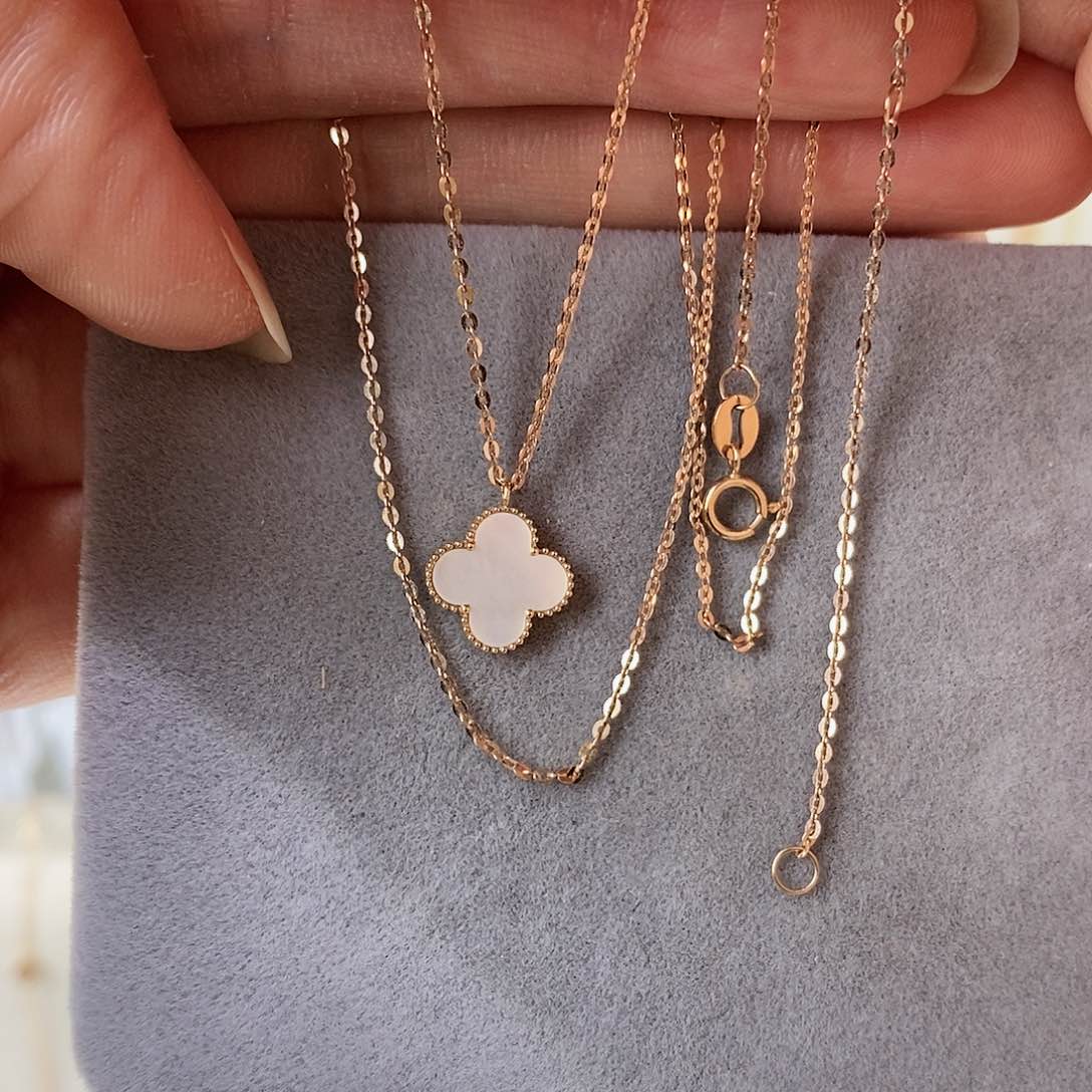 贝壳（贝母）套链18K金镶嵌白10mmk枚