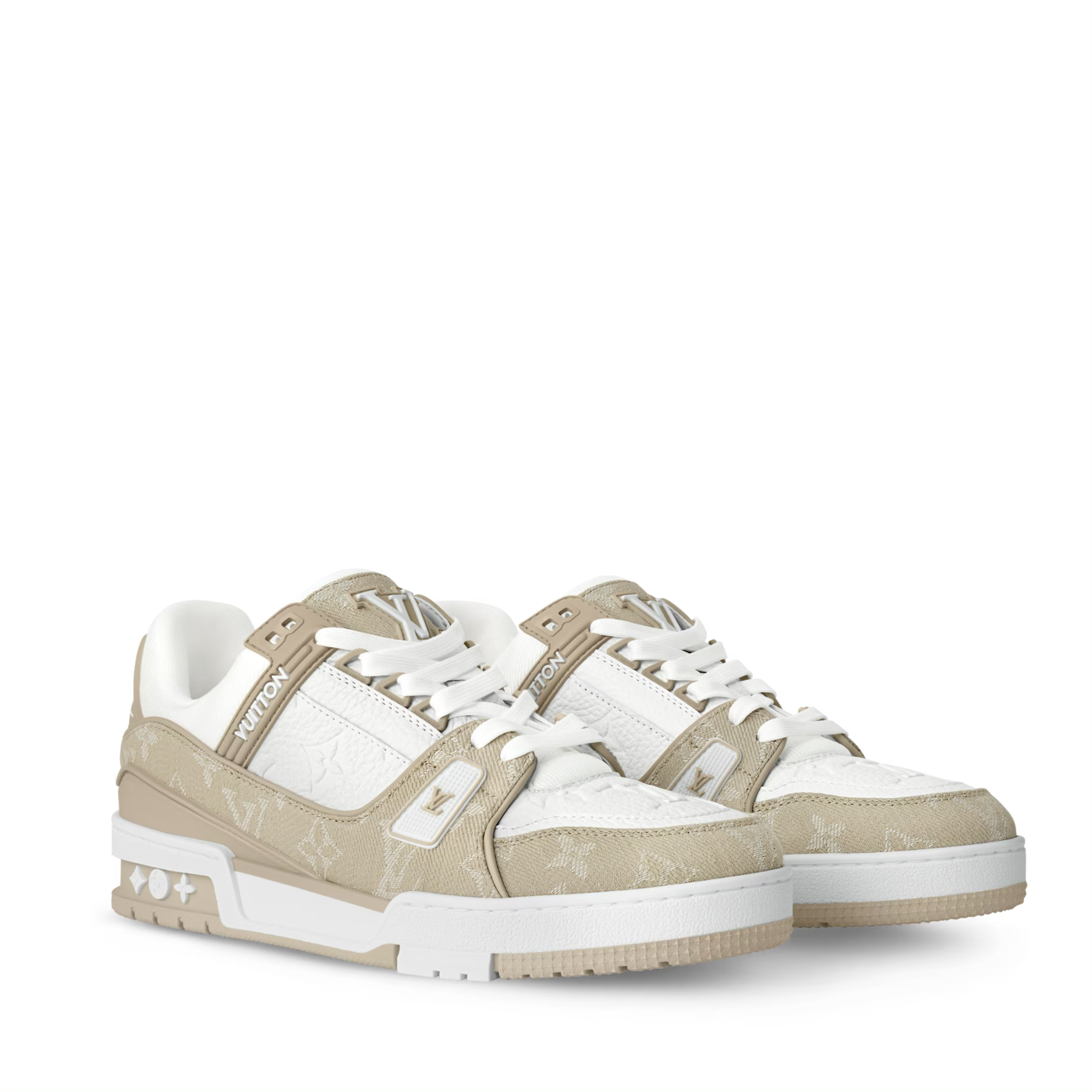 未使用 LouisVuitton/路易威登 米色 牛仔 trainer运动鞋 带票