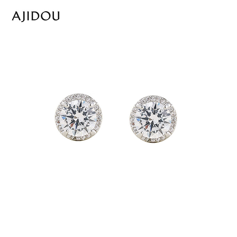 合金合成锆石耳饰 阿吉豆人鱼之泪耳环女款小众闪耀锆石颜色多选