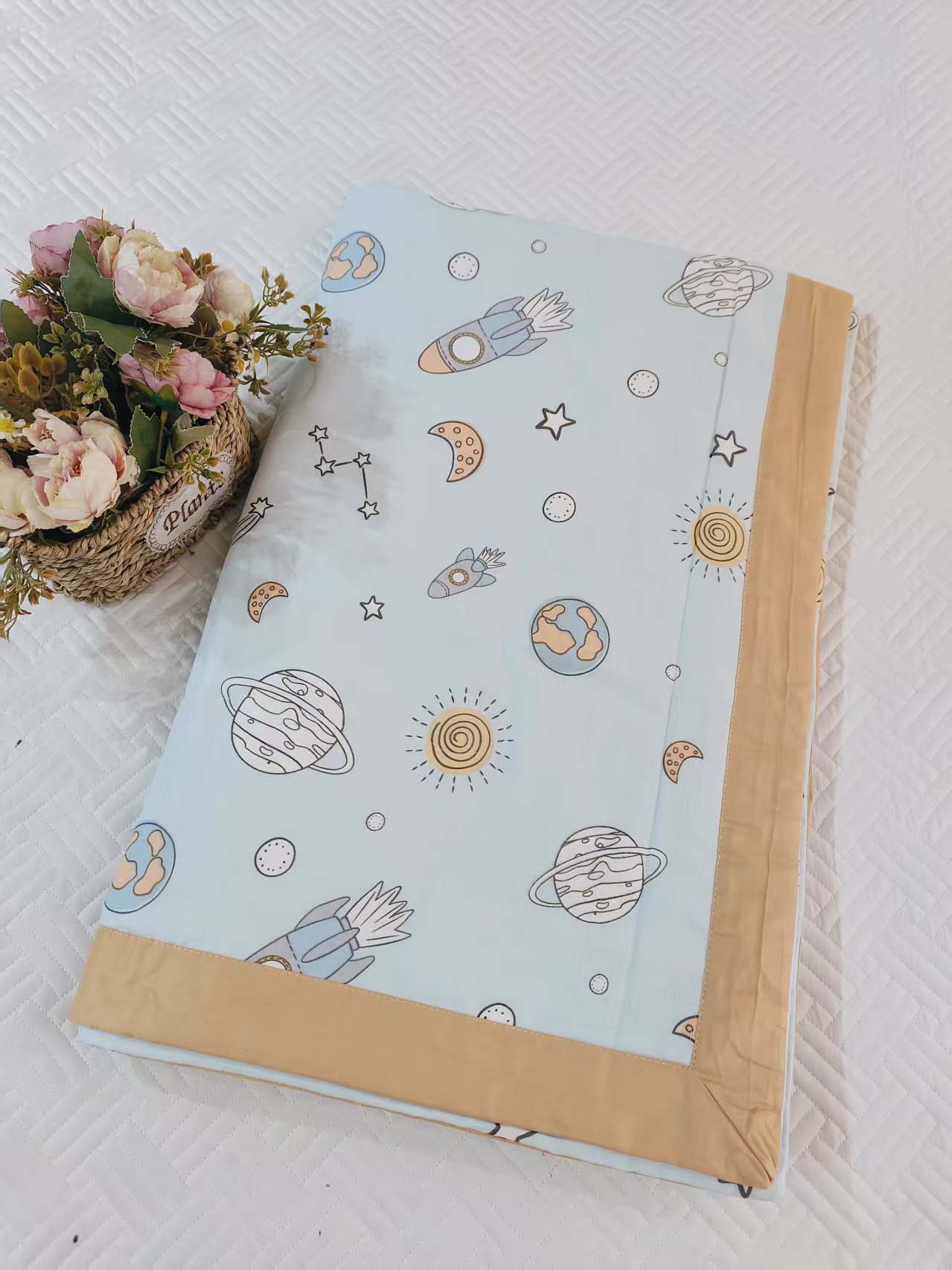 全棉纱布棉花儿童夏被120*150微瑕～L518