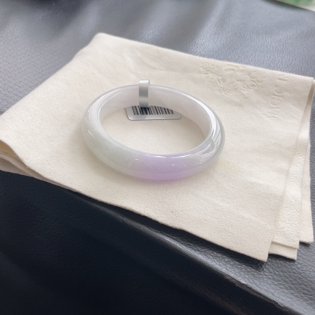 翡翠未镶嵌手镯纹裂55正圈