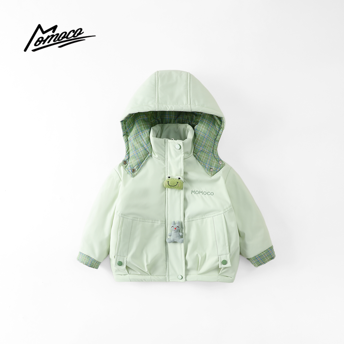 MOMOCO男童冬季新款加厚卡通童趣外套保暖连帽上衣77430138030