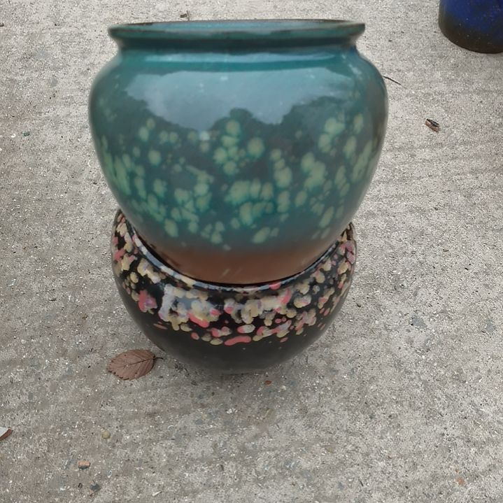 红陶15/15微瑕两个盆