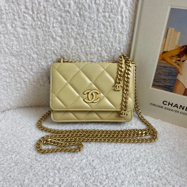 95新 Chanel/香奈儿 黄色珐琅mini woc/40669746/12期/代卖服务