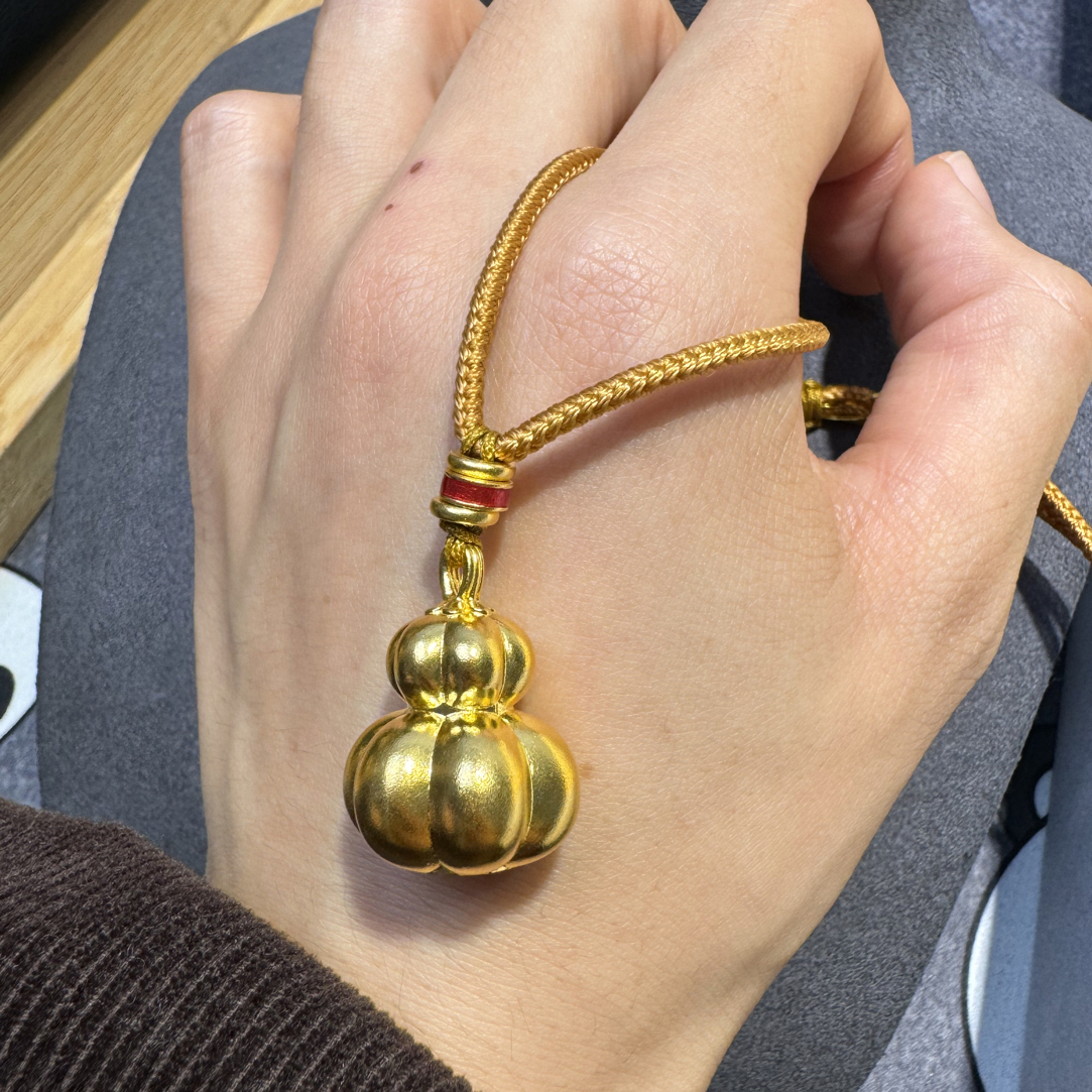 足金古法南瓜葫芦吊坠
