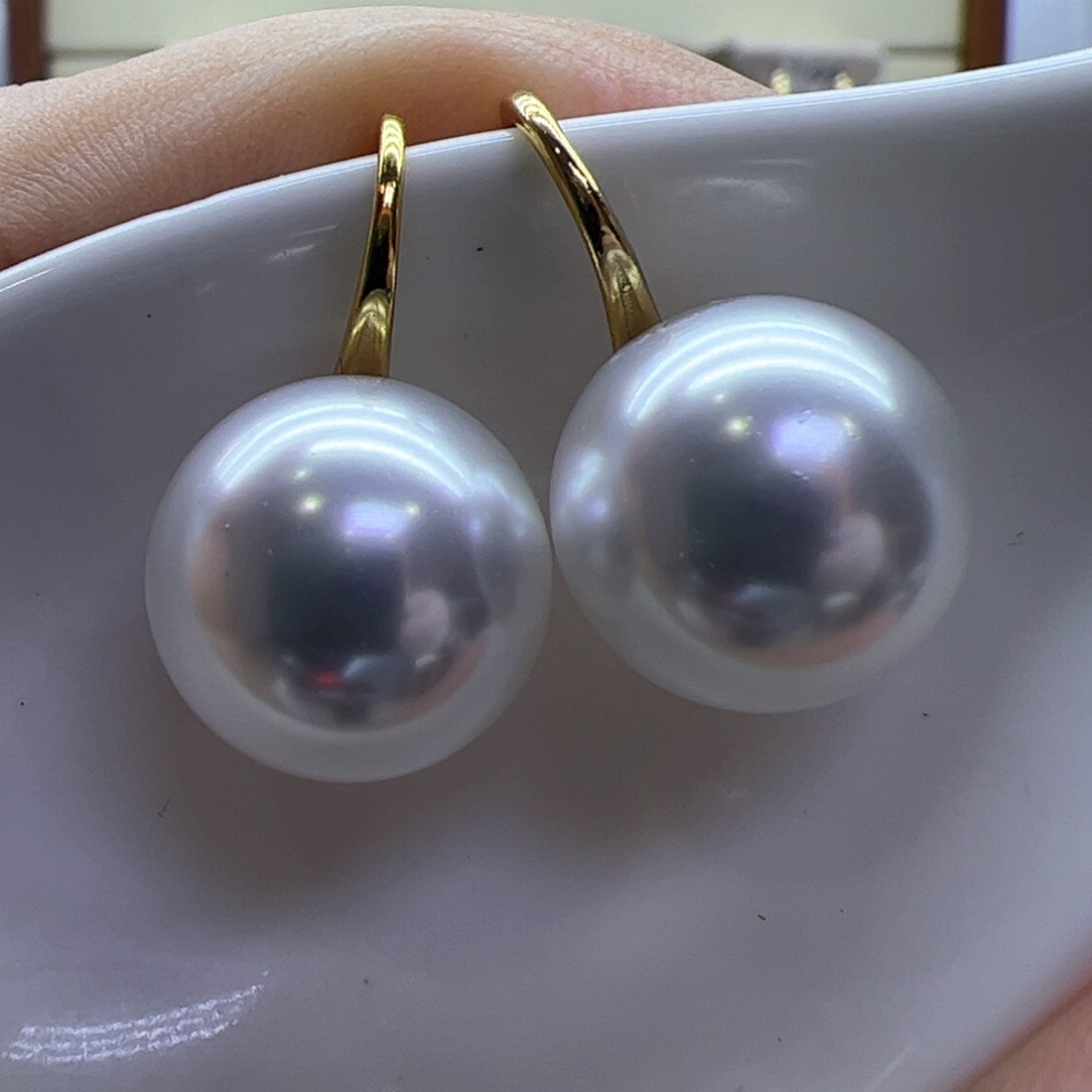 淡水珍珠耳饰18K金镶嵌