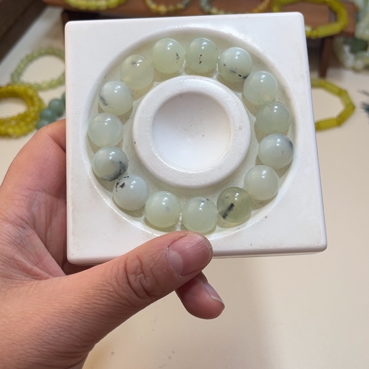 蛇纹石玉未镶嵌手链卡14