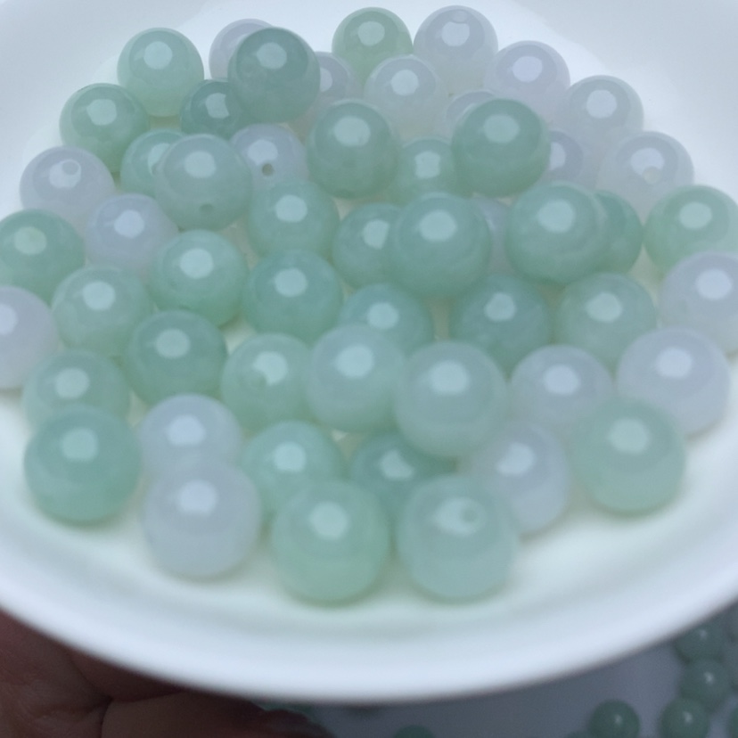 【闪购商品】翡翠手链未镶嵌卡10冰绿白3颗