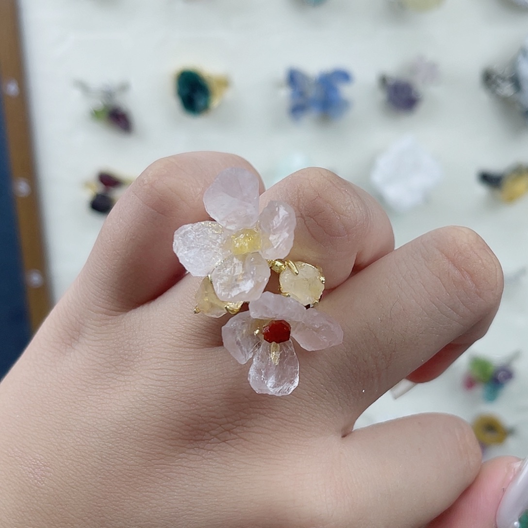 露****大理石纯铜戒指耳钉