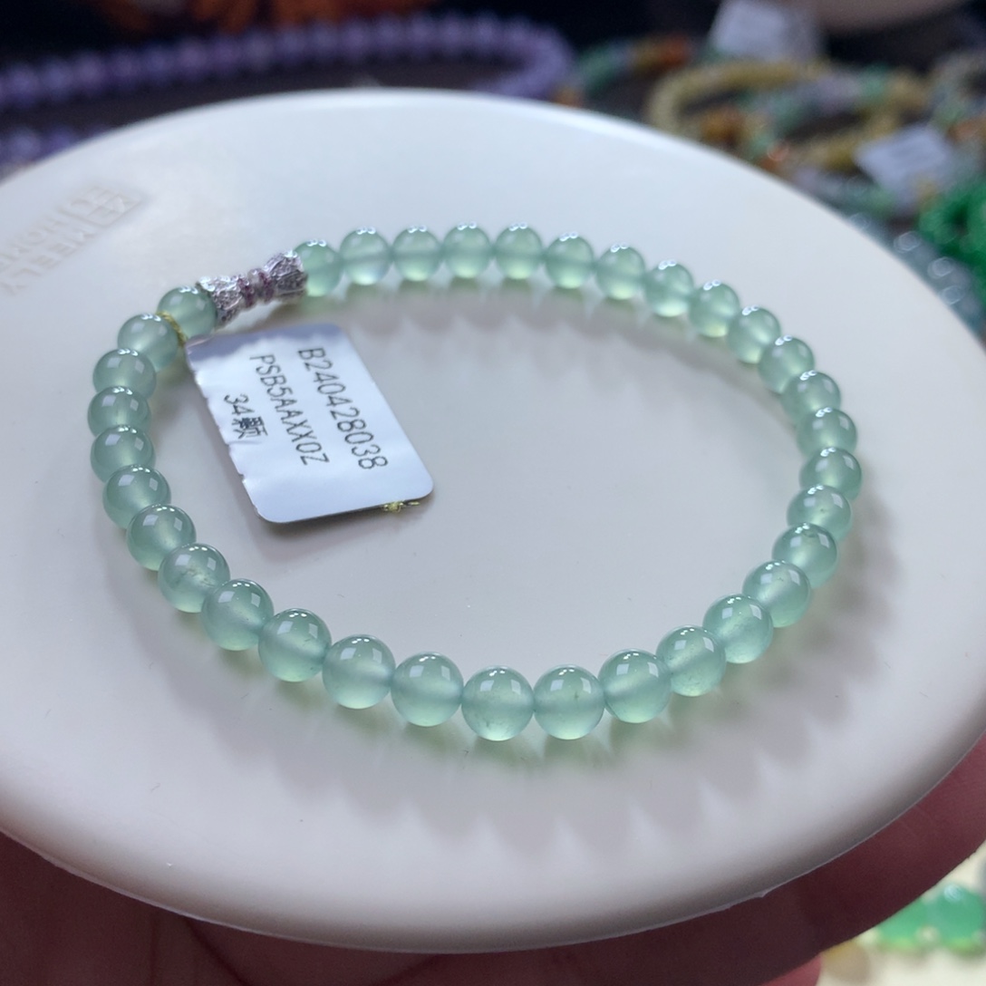 翡翠手链未镶嵌翡翠高冰晴阳底卡5+