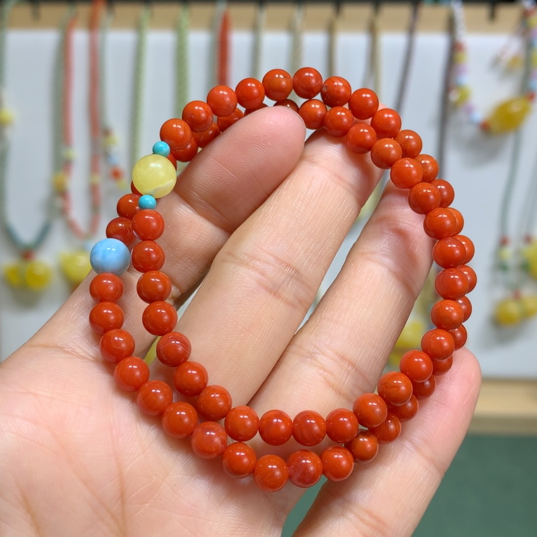 南红玛瑙手链未镶嵌5mm尺寸