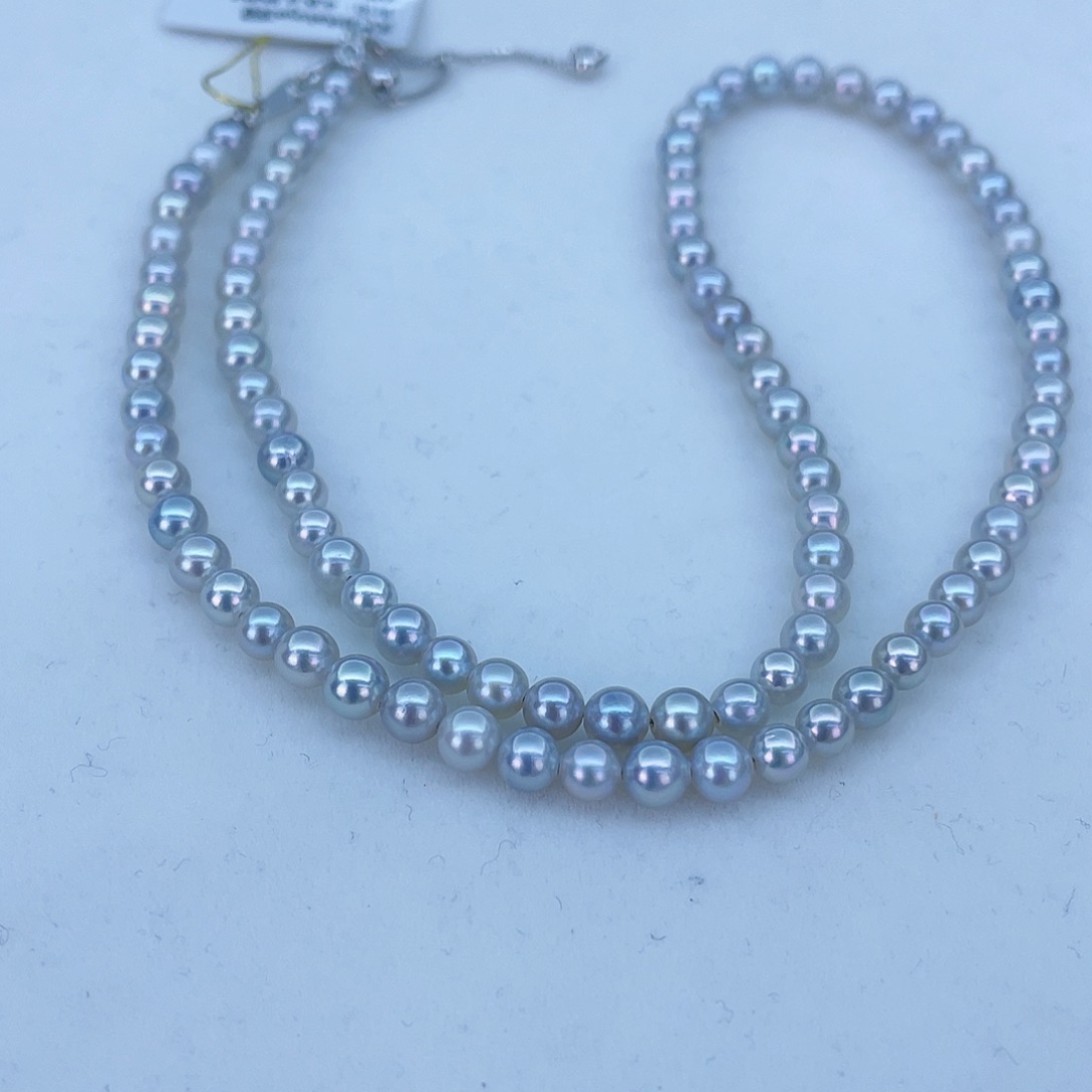 海水珍珠项链银S925镶嵌4.0一4.5