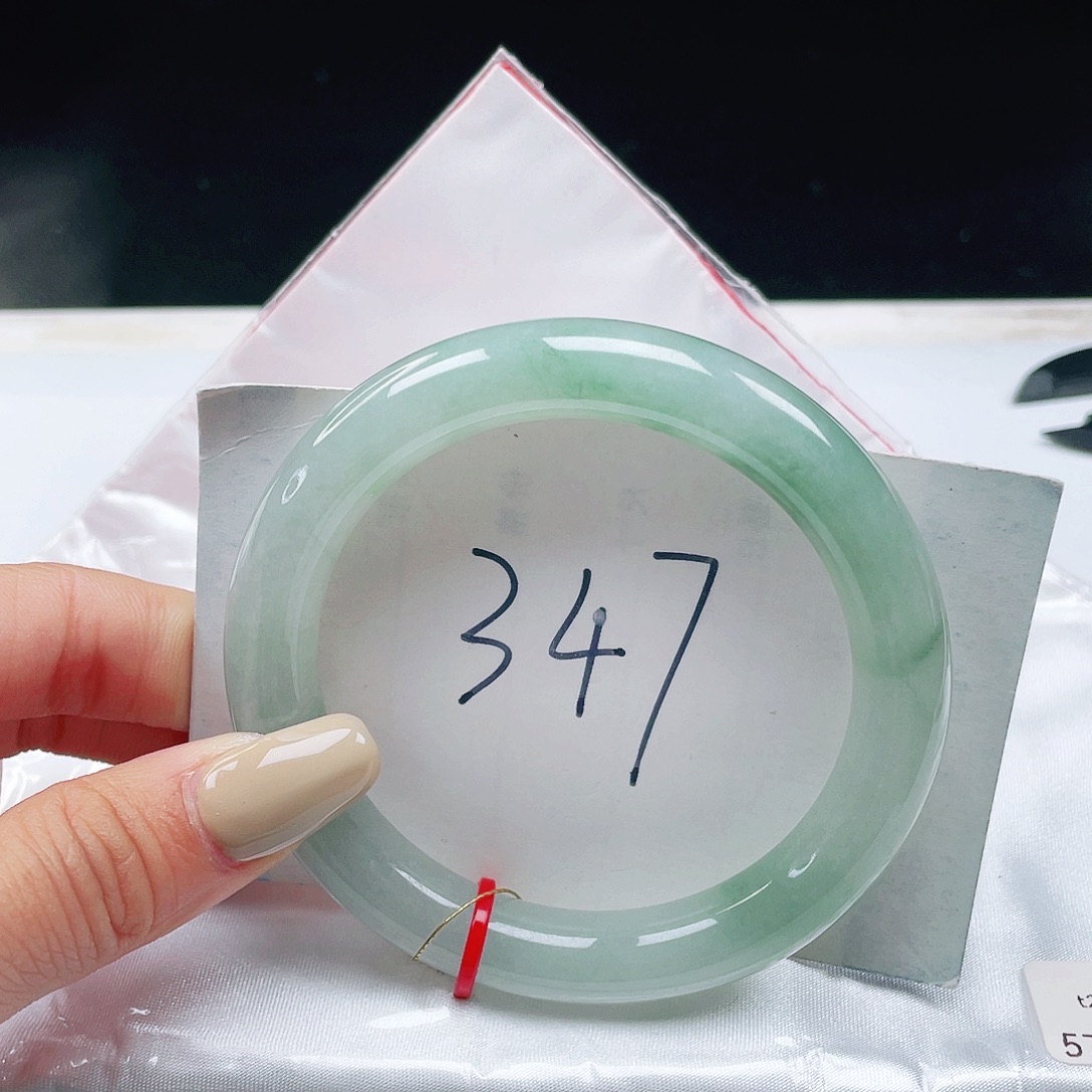 翡翠未镶嵌手镯57圆条