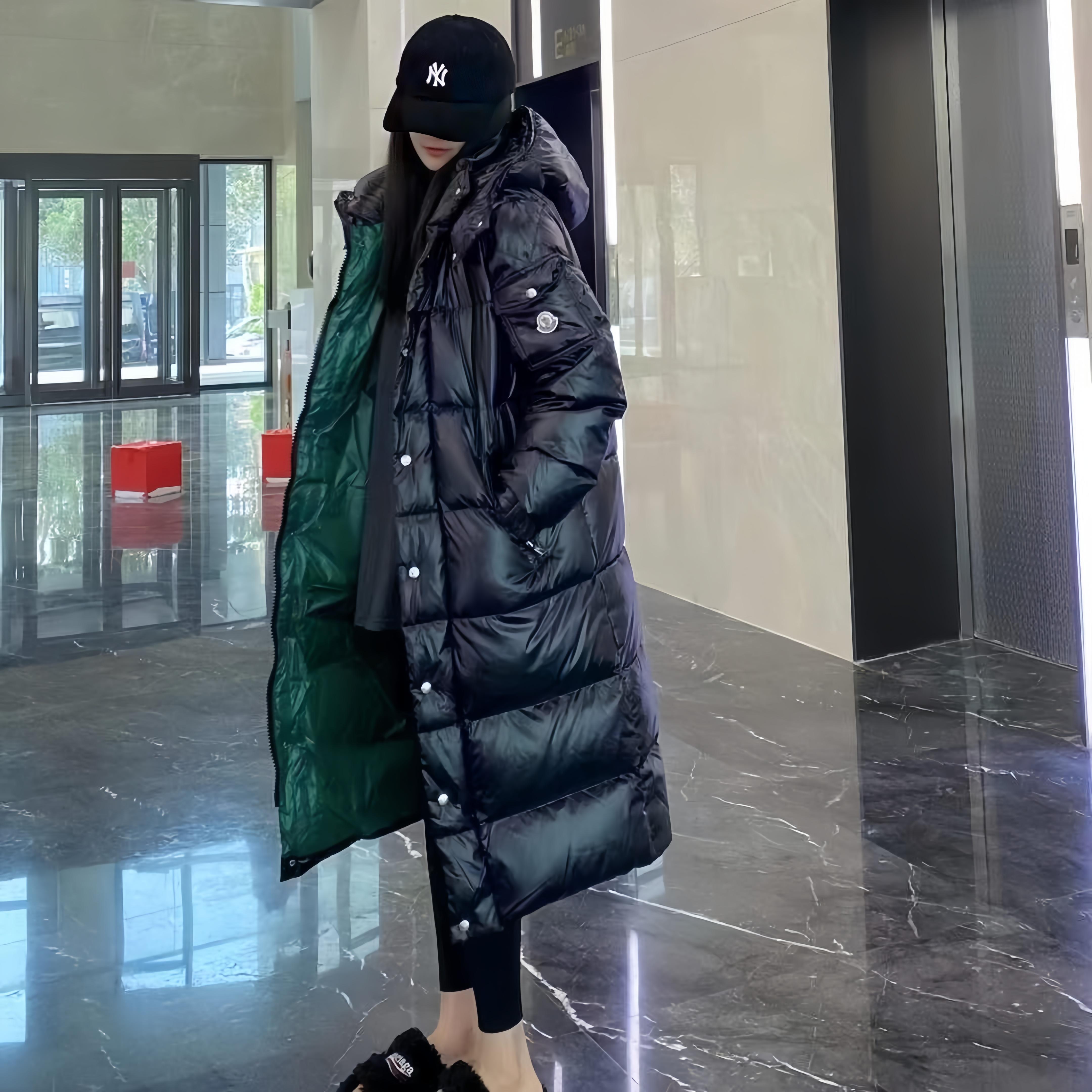 蒙家亮面羽绒服男女中长款过膝冬季新款加厚情侣保暖外套羽绒服