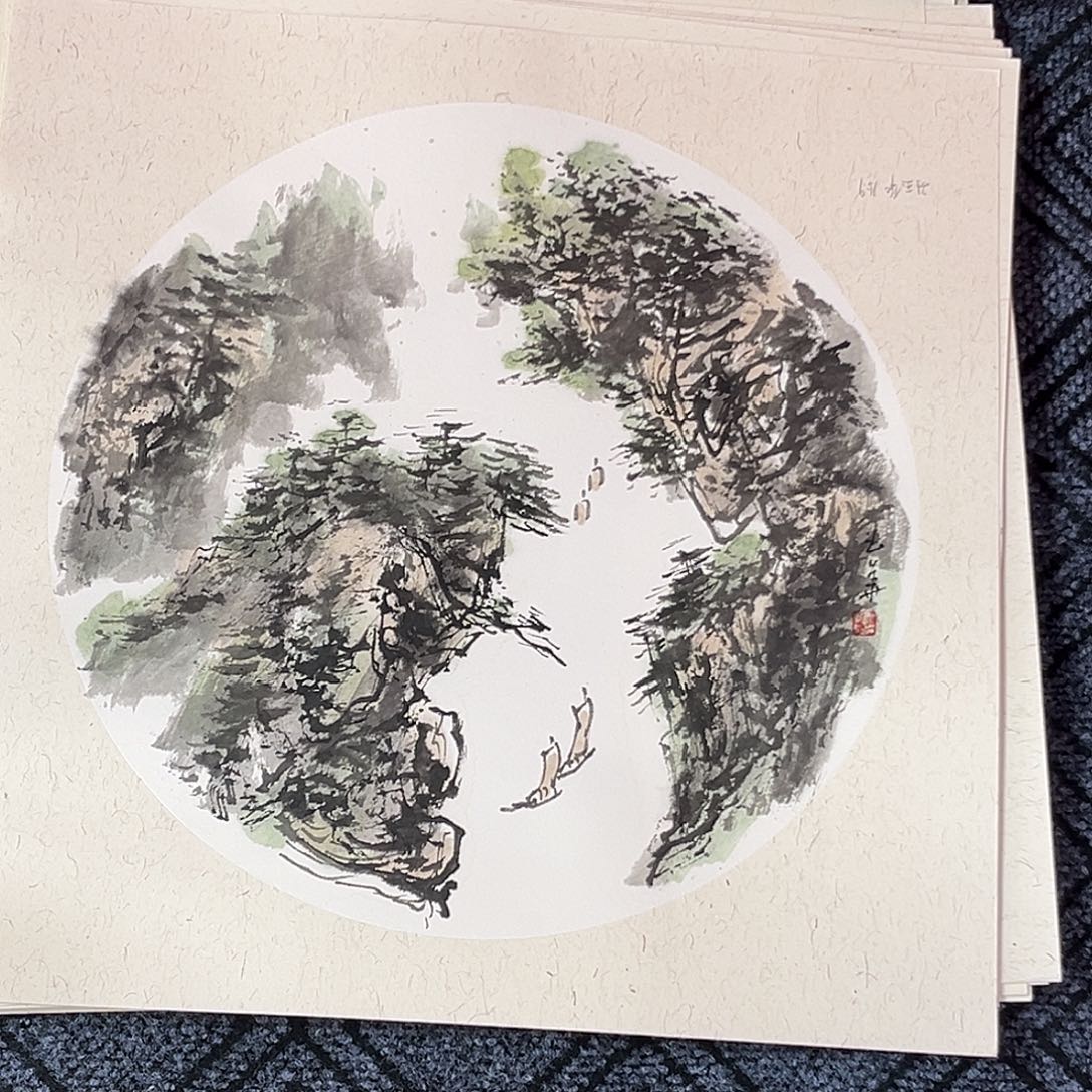 国画孙玉华老师三尺斗方山水奇