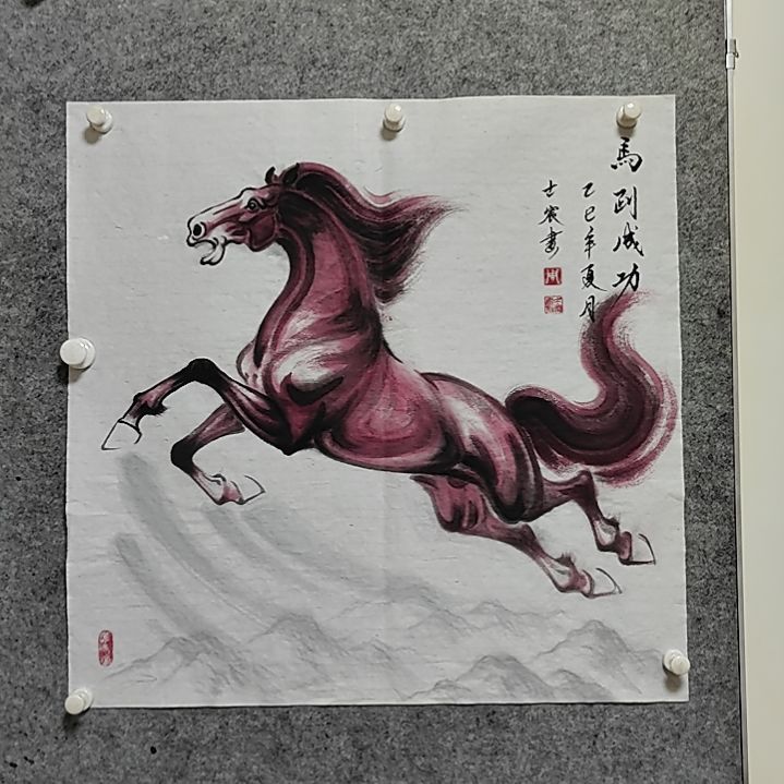 竖款水墨写意骏马图