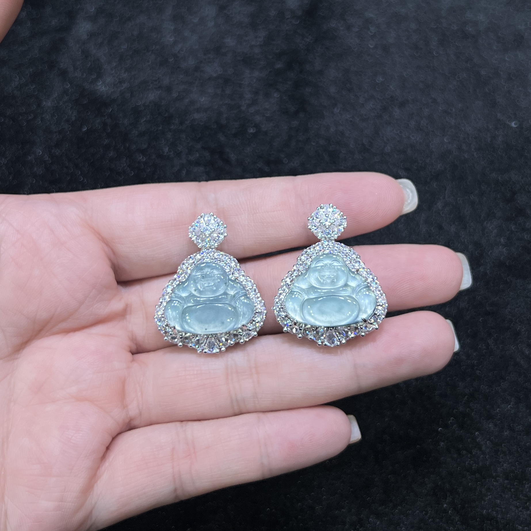 【红旭玉麟】天然翡翠A货蓝水佛公吊坠 多样性发一件