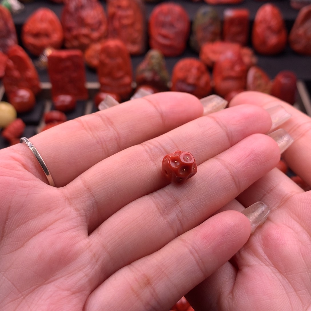 南红玛瑙南红川料原矿无相珠9mm➕未镶嵌悟*