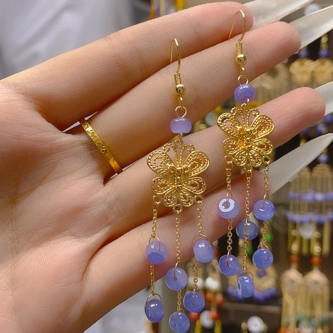 翡翠合金耳饰翡翠