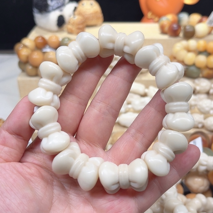 菩提根/象牙果手串蝴蝶结微瑕2-4-70