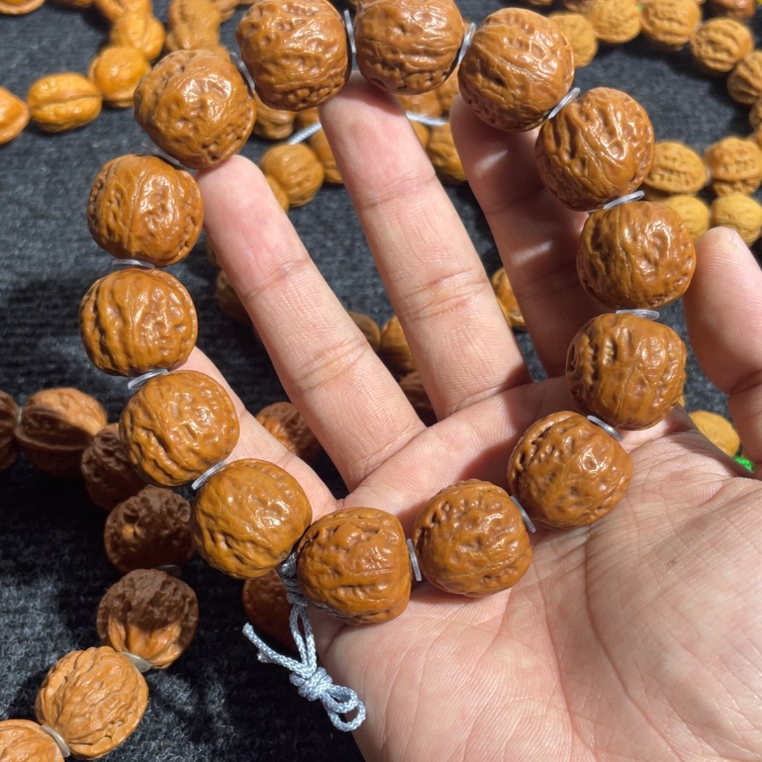文玩核桃手串矮桩光头