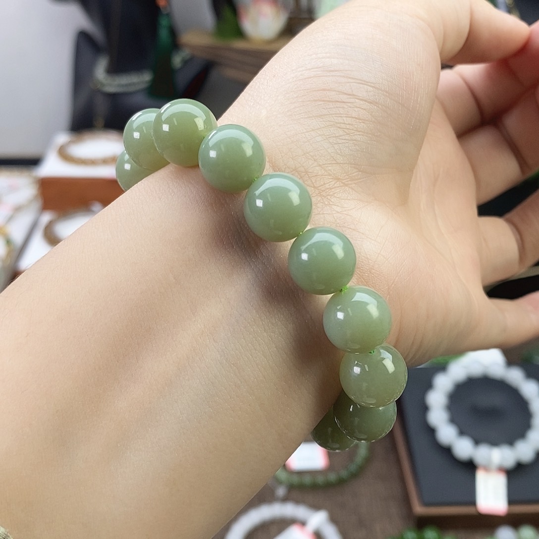 和田玉手串卡12未镶嵌