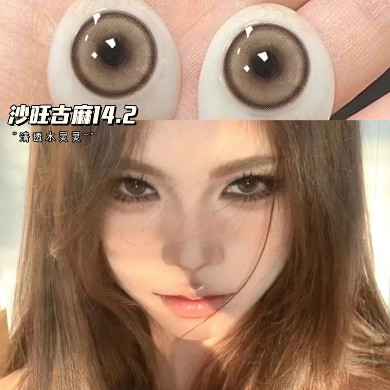OVOLOOK沙旺古麻清透水灵混血棕色大直径显色美瞳半年抛隐形眼镜