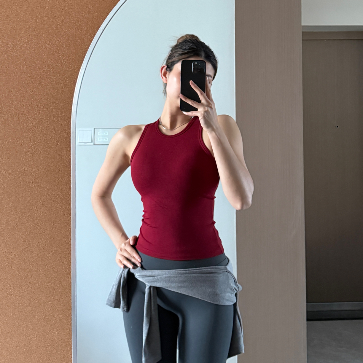 DAYOFF-固定杯胸垫工字背心紧身显瘦瑜伽普拉提健身服上衣