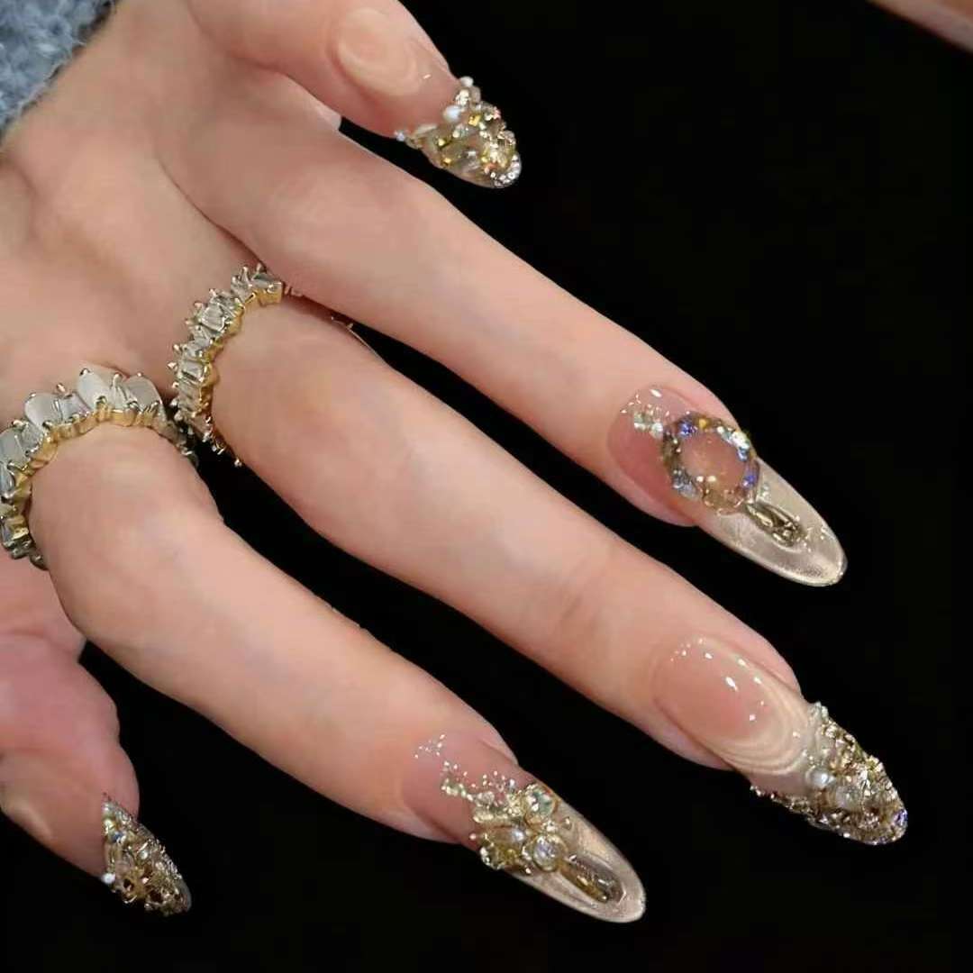 【天使之泪】-美甲店手工穿戴甲可重复佩戴10片