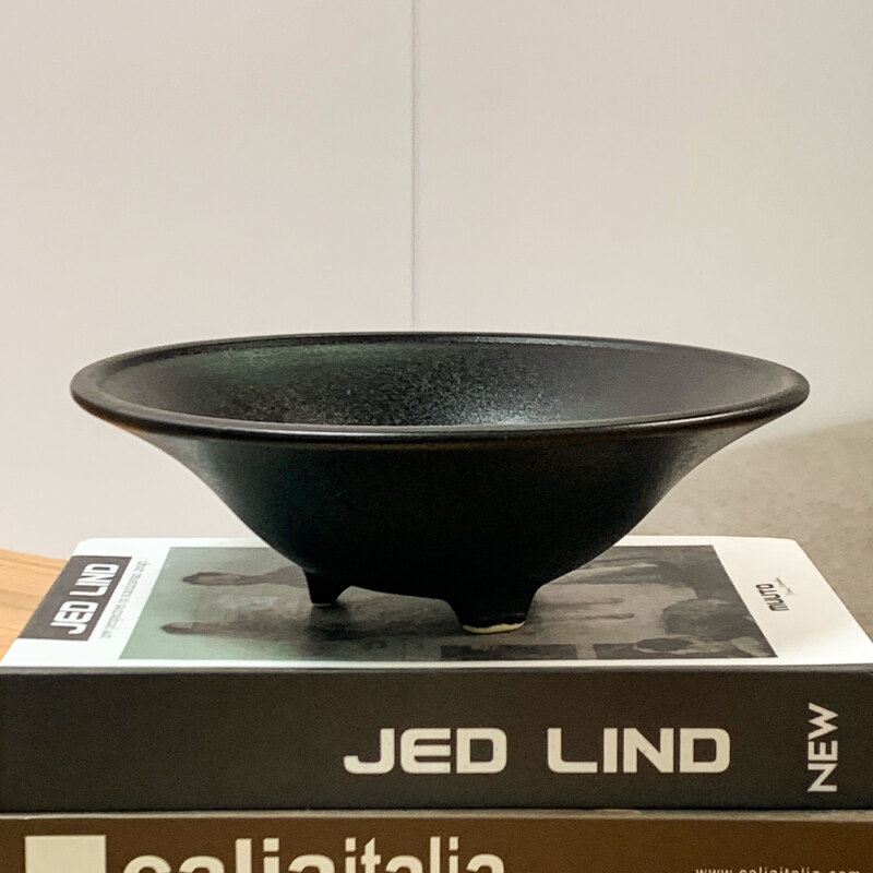 [斗笠盏]佛手柑托盘中式复古无孔米竹水培苔藓球蕨类花盆果盘DR